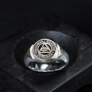 GOLD ENAMEL MASONIC RING